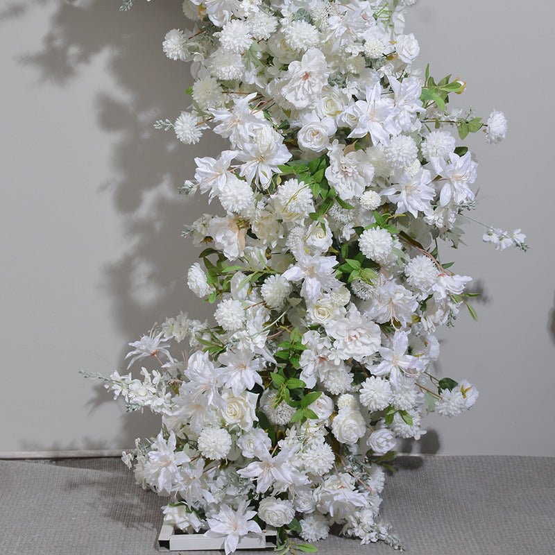 DWD187 Artificial 2.4m width double-sided U arch white flower arrangement background wedding party floral porch decor