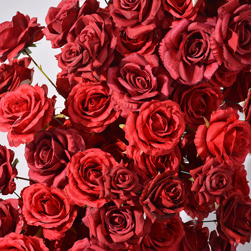 DWD190 New style 210+230cm red rose horn arch background wedding party floral arrangement backdrop porch decor