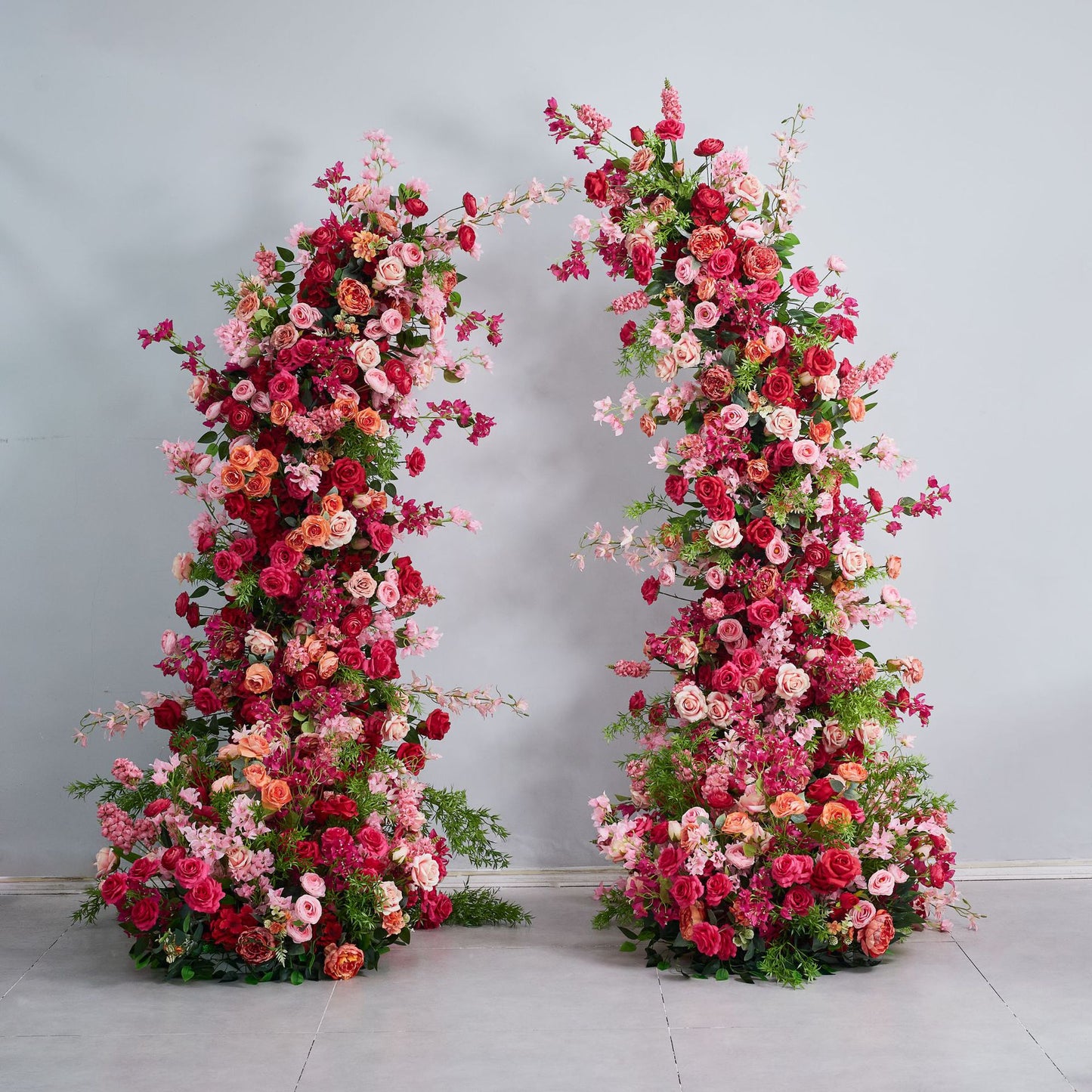 DWD195 Artificial 210+230cm hot-pink horn arch background wedding event floral arrangement porch decor