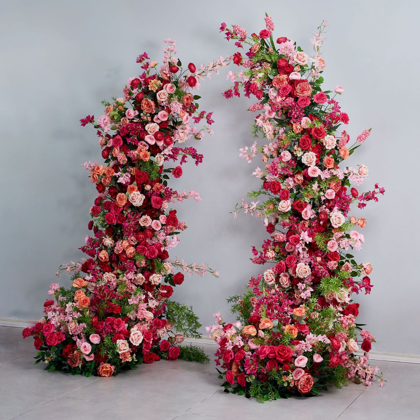 DWD195 Artificial 210+230cm hot-pink horn arch background wedding event floral arrangement porch decor