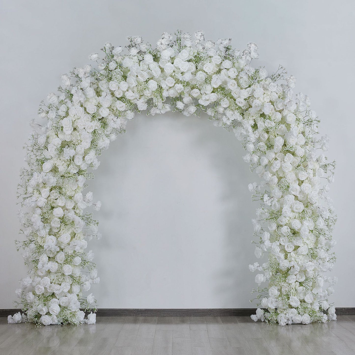 DWD197 High quality artificial 2.4*2.4m white babybreath rose flower U style arch table centerpiece props background wedding party backdrop