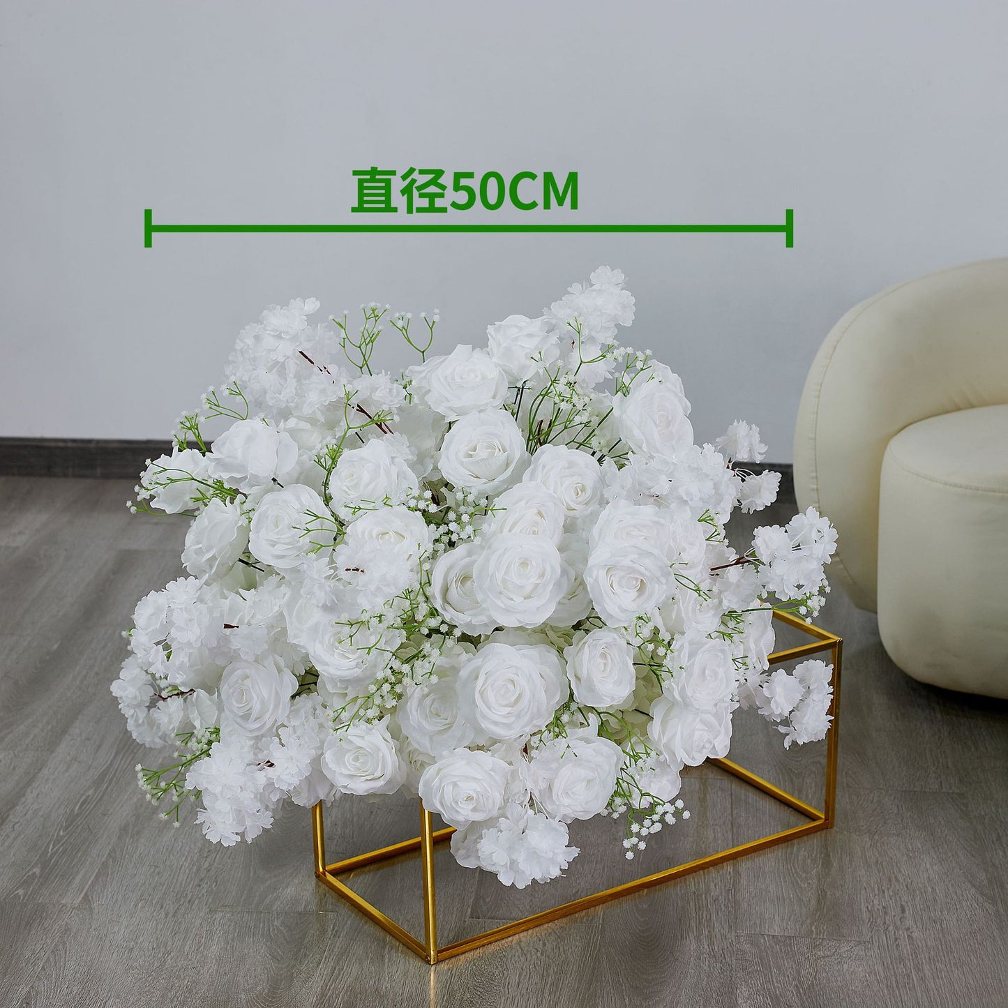 DWD197 High quality artificial 2.4*2.4m white babybreath rose flower U style arch table centerpiece props background wedding party backdrop