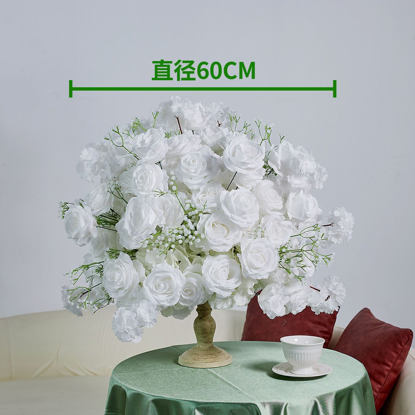 DWD197 High quality artificial 2.4*2.4m white babybreath rose flower U style arch table centerpiece props background wedding party backdrop
