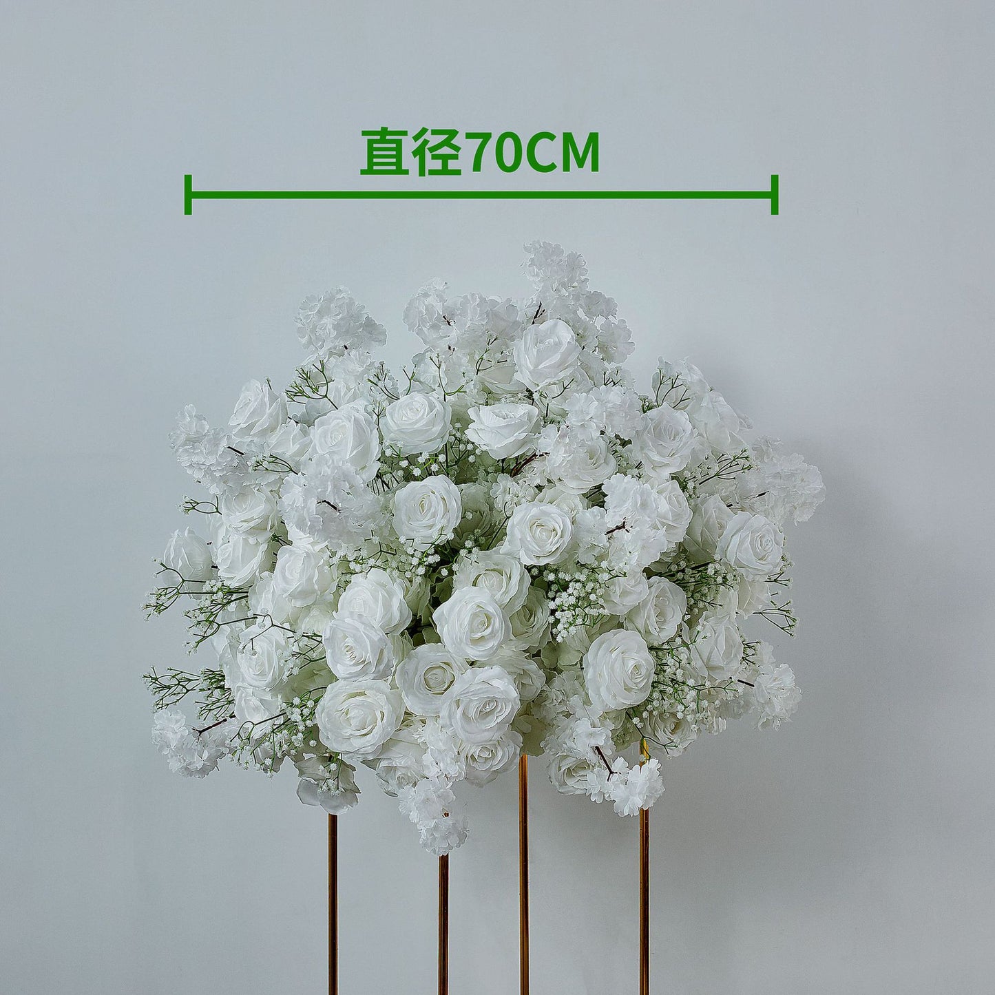 DWD197 High quality artificial 2.4*2.4m white babybreath rose flower U style arch table centerpiece props background wedding party backdrop