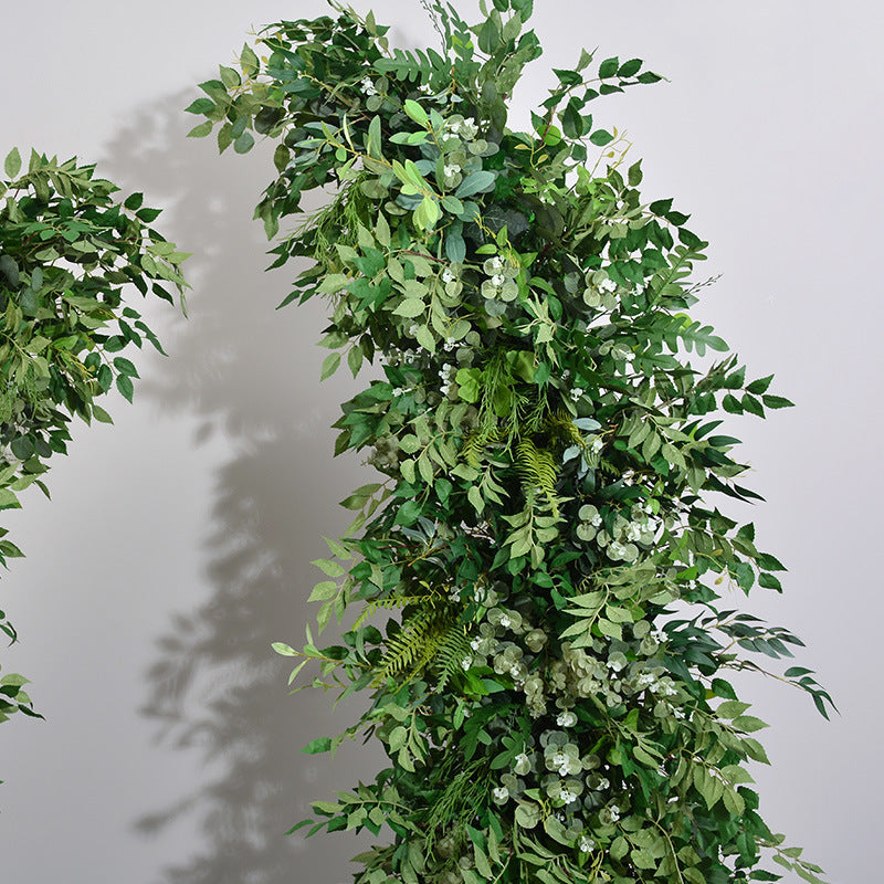 DWD003 Green plant horn arch flower arch flower arrangement flower runner for wedding