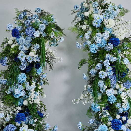 DWD207 New arrival 210+230cm greenery blue horn arch pastoral flower decor wedding event floral desigh