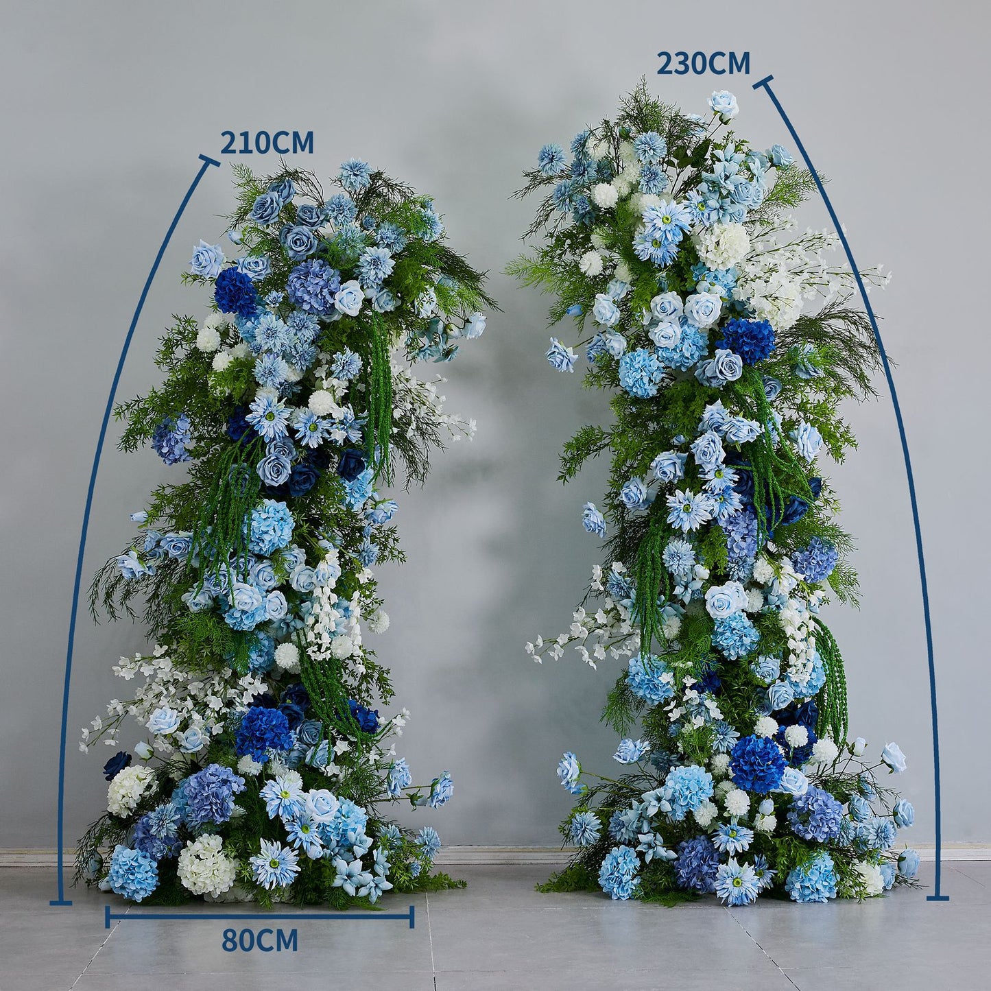 DWD207 New arrival 210+230cm greenery blue horn arch pastoral flower decor wedding event floral desigh