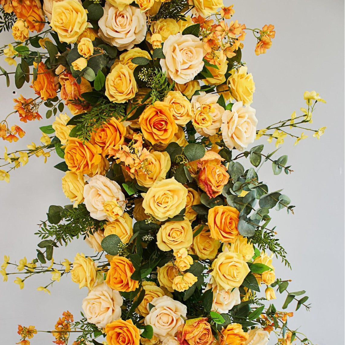 DWD208 New arrival 204cm height U arch yellow orange flower decor background wedding party floral porch arrangement