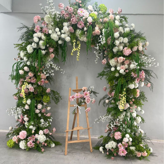 DWD210 New arrival 260cm height U arch pink white garden flower crafts background wedding party floral porch decor