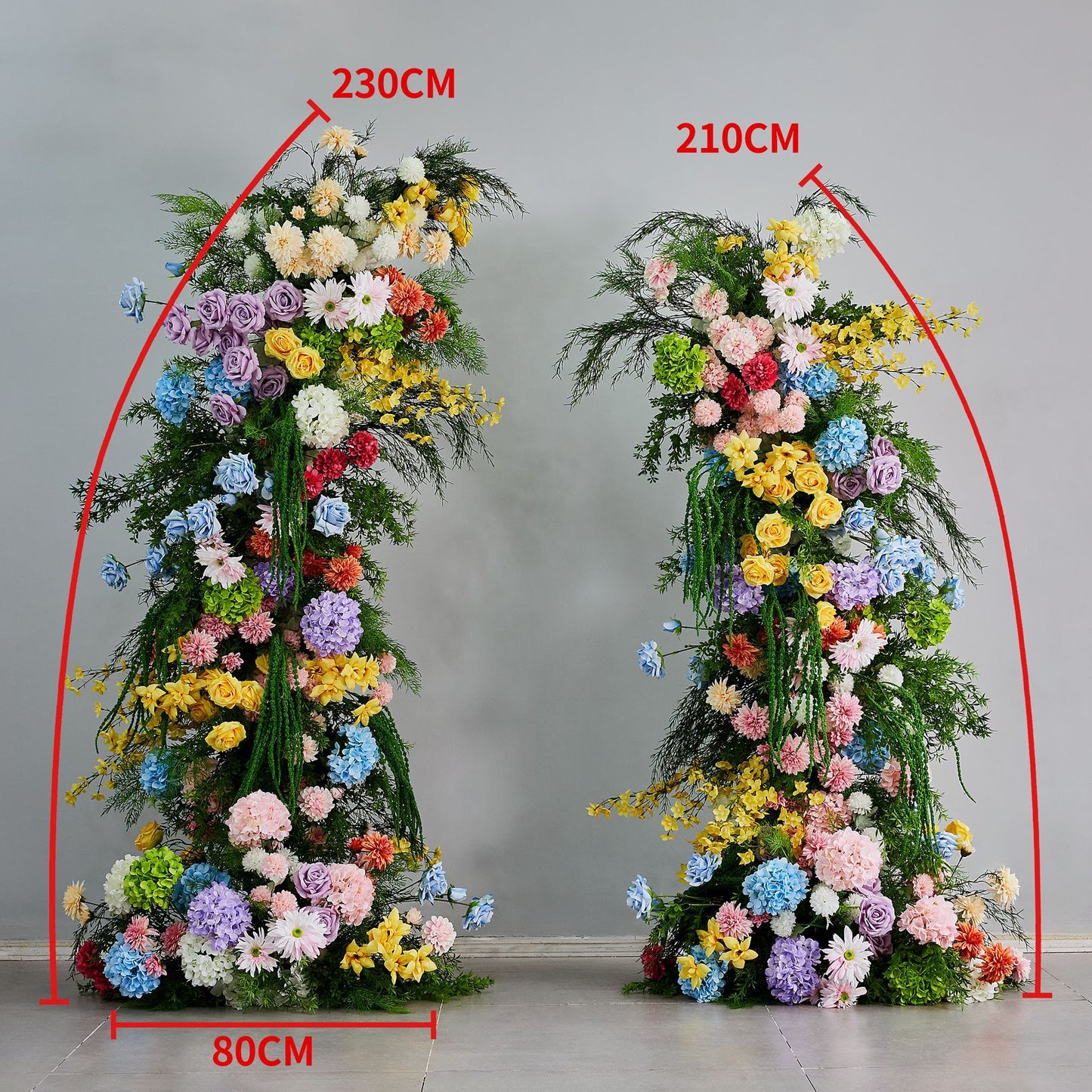 DWD212 New arrival 210+230cm colorful horn arch pastoral flower crafts wedding event floral arrangement