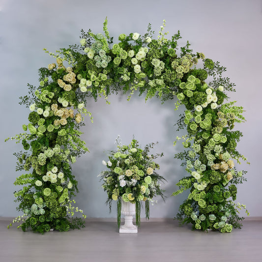 DWD240 2×2.4M Green Floral Arch Arrangement Wedding Ceremony Backdrop Decor