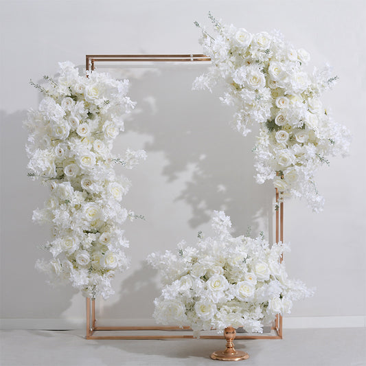 DWD039  Artificial white cherry blossom rose runner ball table decor wedding backdrop centerpiece