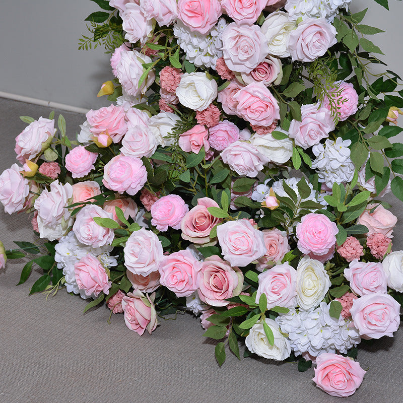 DWD053 Artificial 190+230cm pink horn arch flower background wedding party floral backdrop arrangement