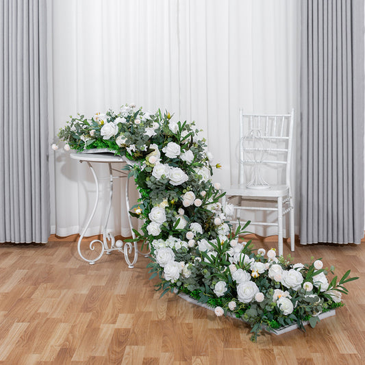 DWD096 New style greenery floral table runner table row decor wedding party floral arrangement