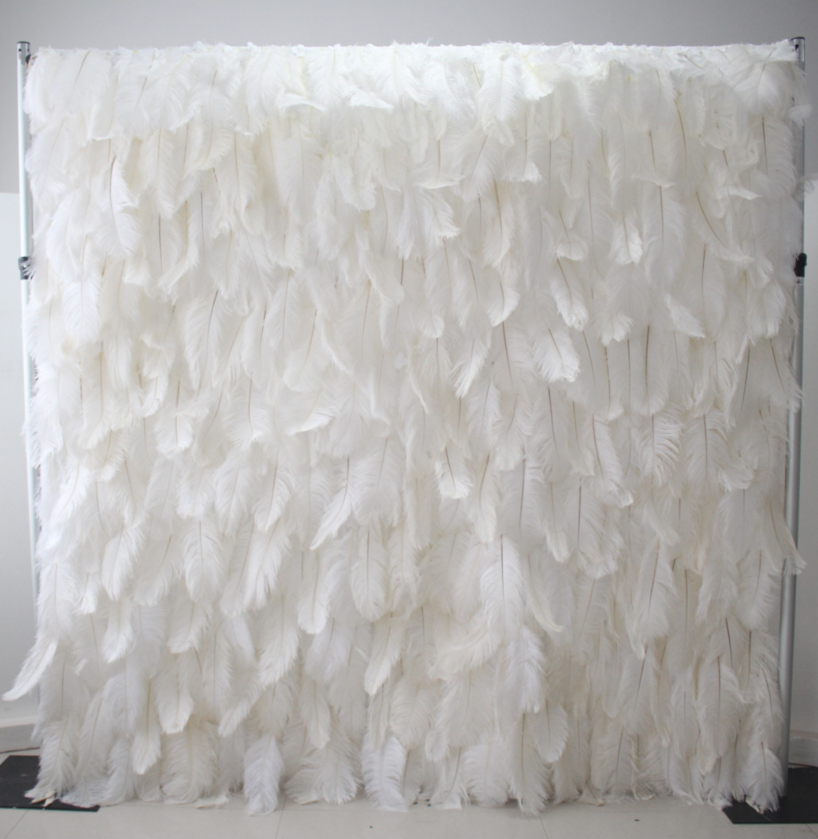 DWD008 Fluffy Ostrich Feather Wall Luxury Wedding Backdrop Custom Size (White/Black/Pink)