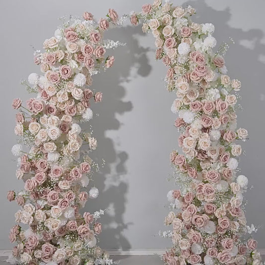 DWD040 Simulated 2.1+2.3m light coffee color horn arch wedding backdrop floral arrangement