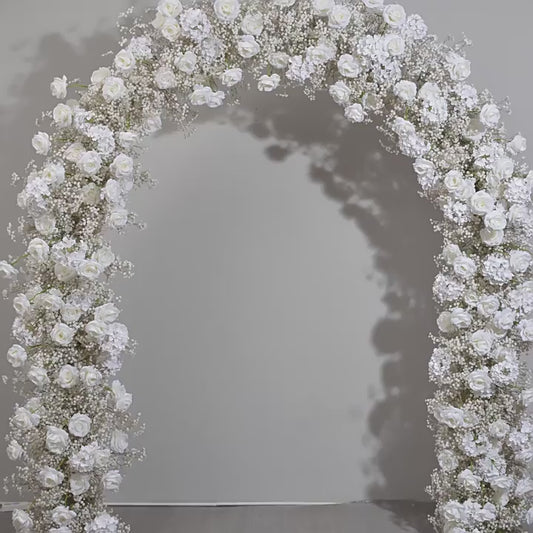 DWD046 Artificial 2*2.4m white babybreath flower arch U style door arch wedding party floral backdrop