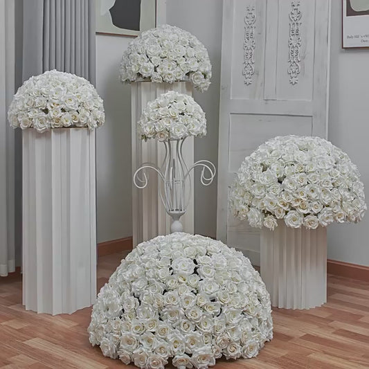 DWD101 Luxury big size white rose flower ball table ball decor wedding party floral centerpiece