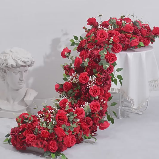 DWD041 Simulated 200*45cm flower runner table floral row decor wedding floral arrangement
