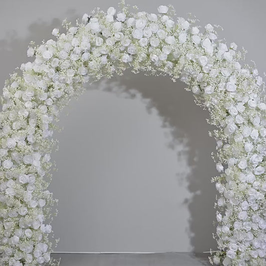 DWD017 Luxary  artificial  single side rose baby breath arch wedding floral arch background