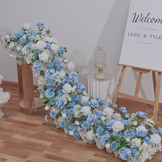 DWD093 Hot sale artificial floral table runner table row decor wedding party floral arrangement