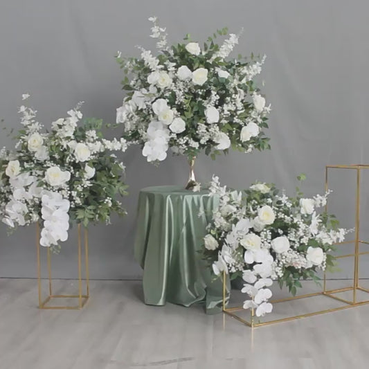 DWD079 New style green plant orchid babybreath flower ball table decor wedding party floral centerpiece