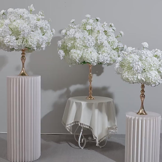 DWD042 Simulated white hydrangea ball table centerpiece decor wedding floral arrangement