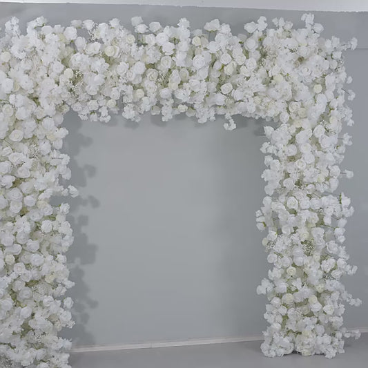 DWD032 High quality artificial 240*240cm square arch white cherry blossoms rose arch wedding floral arrangement