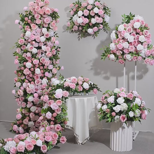 DWD048 New style pink series flower background centerpiece table decor wedding party floral design