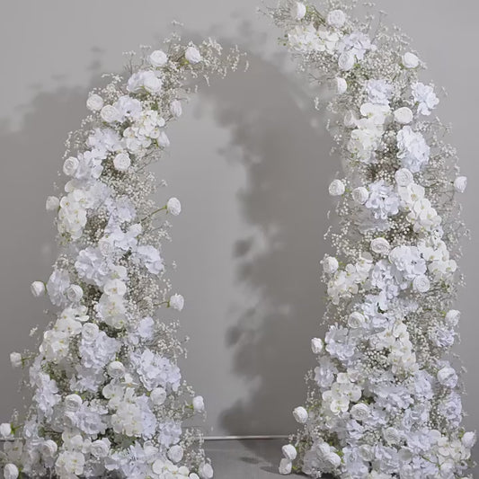 DWD164 High quality 190+230cm white babybreath orchid porch horn arch background wedding party floral backdrop
