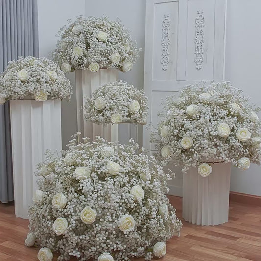 DWD148 Hot sale babybreath rose ball table centerpiece decor wedding floral arrangement