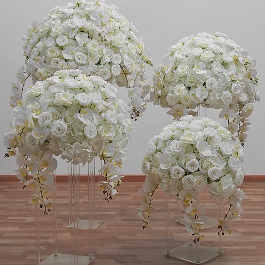 DWD149 Hot sale white orchid rose ball table centerpiece decor wedding floral arrangement