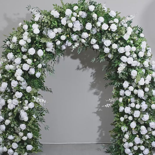 DWD024 Artificial 200*240cm greenery white flowers arch wedding floral arrangement