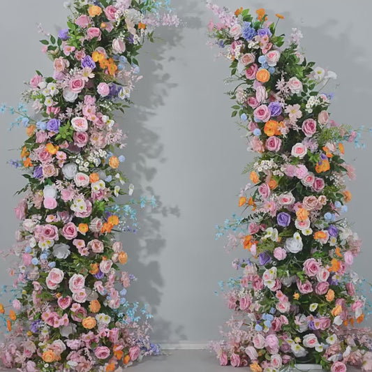 DWD036 High-quality artificial colorful 210+230cm flower arch wedding event floral arrangement