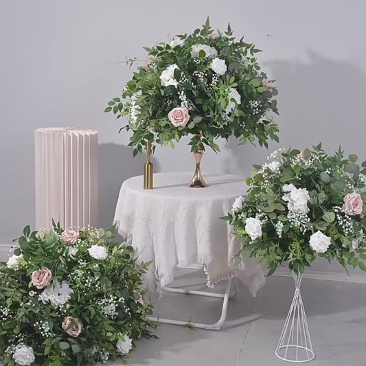 DWD155 New style brown rose greenery ball table centerpiece decor wedding green plant arrangement