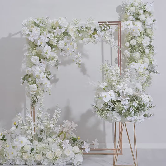 DWD099 Hot sale white flower orchid backdrop decor row wedding party floral arrangement background