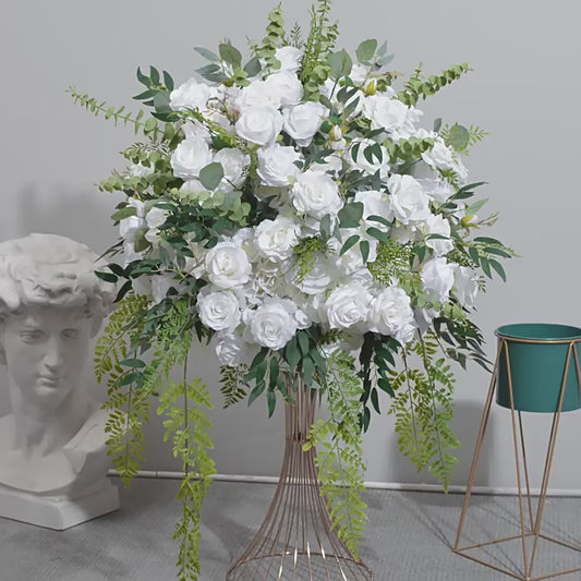 DWD137 Artificial 70cm greenery rose ball table centerpiece decor green plant wedding floral arrangement props