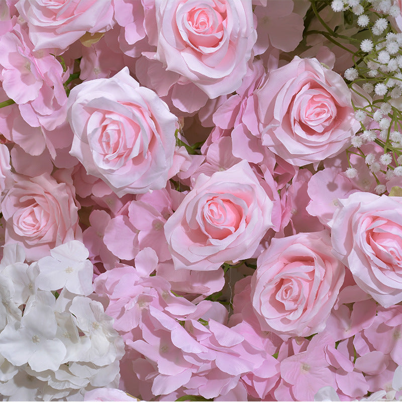 DWD117 New arrival artificial pink flower row decor backdrop wedding party floral arrangement background