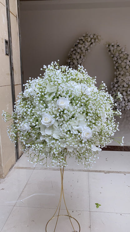 DWD128 High quality 60cm babybreath rose flower ball table centerpiece decor wedding ceremony floral arrangement