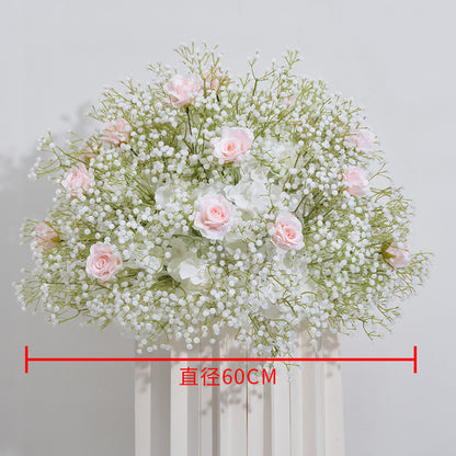 DWD128 High quality 60cm babybreath rose flower ball table centerpiece decor wedding ceremony floral arrangement