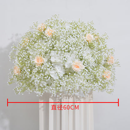 DWD128 High quality 60cm babybreath rose flower ball table centerpiece decor wedding ceremony floral arrangement