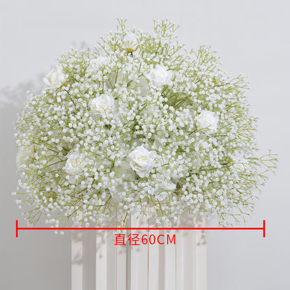 DWD128 High quality 60cm babybreath rose flower ball table centerpiece decor wedding ceremony floral arrangement