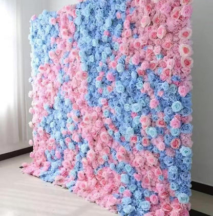 DWD134 High quality blue pink rose wall flower wall decor backdrops wedding floral arrangement  background