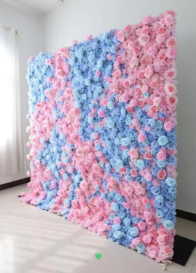 DWD134 High quality blue pink rose wall flower wall decor backdrops wedding floral arrangement  background
