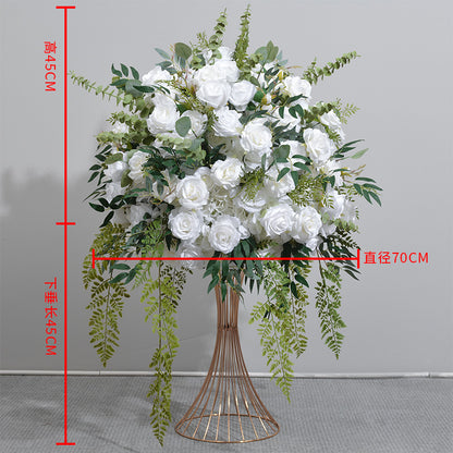 DWD137 Artificial 70cm greenery rose ball table centerpiece decor green plant wedding floral arrangement props