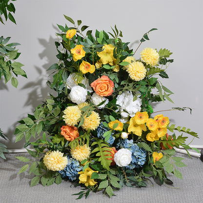 DWD139 Artificial yellow green plant series flower row decor backdrop wedding event greenery porch decor ackground