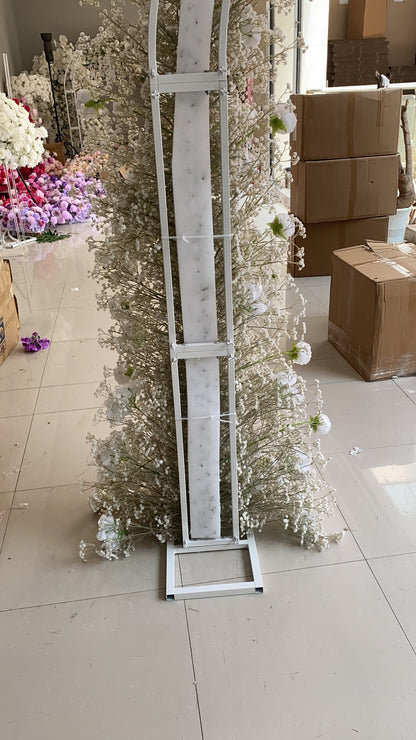 DWD164 High quality 190+230cm white babybreath orchid porch horn arch background wedding party floral backdrop