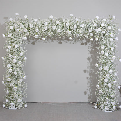 DWD166 Hot sale 2*2.4m white babybreath rose flower arch door arch porch decor wedding party floral backdrop