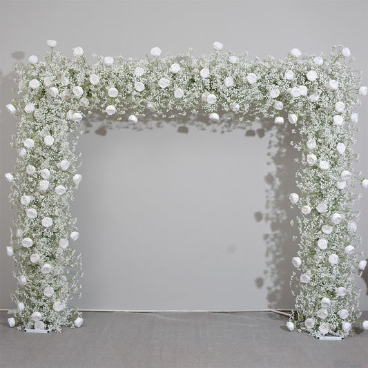 DWD166 Hot sale 2*2.4m white babybreath rose flower arch door arch porch decor wedding party floral backdrop
