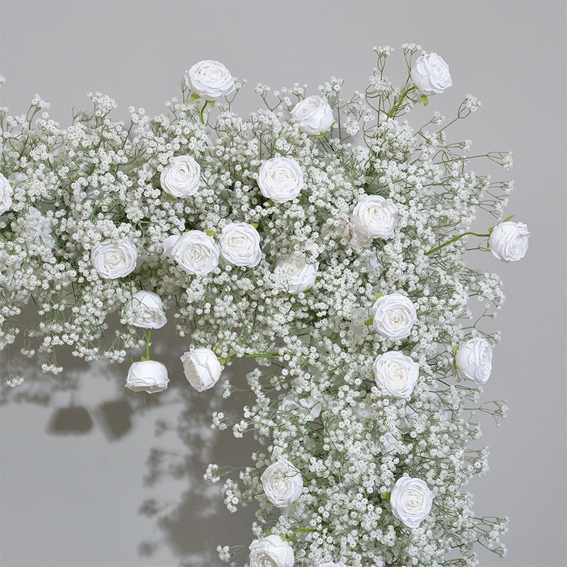 DWD166 Hot sale 2*2.4m white babybreath rose flower arch door arch porch decor wedding party floral backdrop